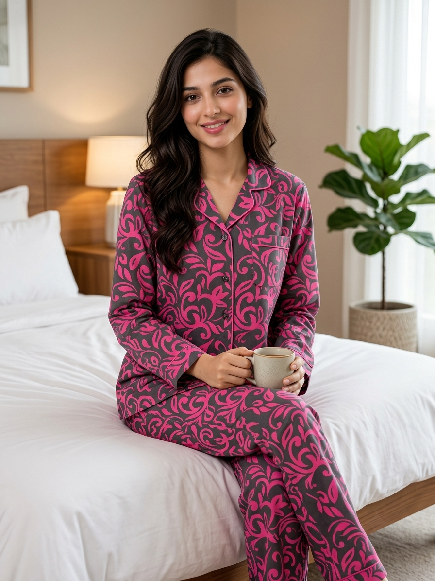 Leaf Print Pyjama Set
