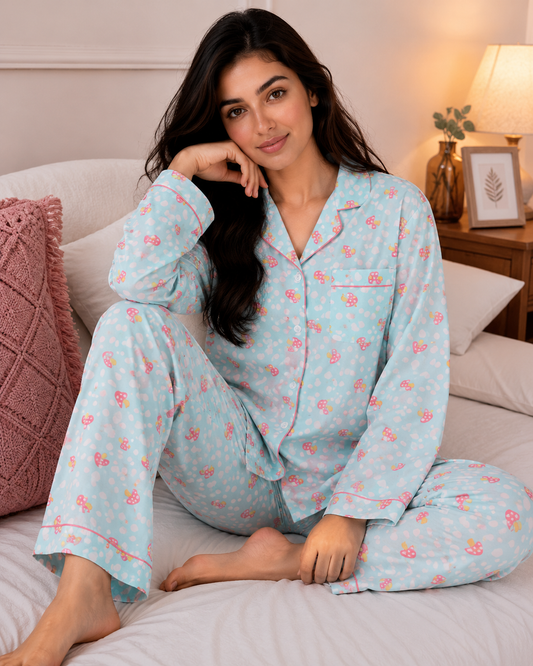 Arya Ice Blue Pajama Set
