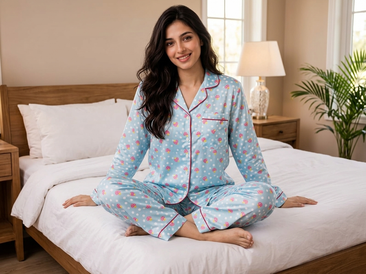 Arya Ice Blue Pajama Set